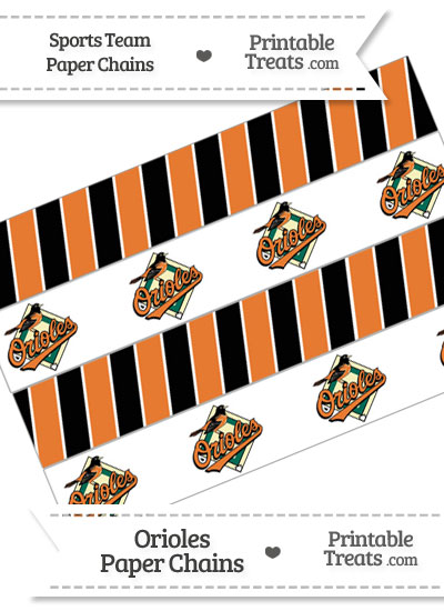 Baltimore Orioles Paper Chains from PrintableTreats.com