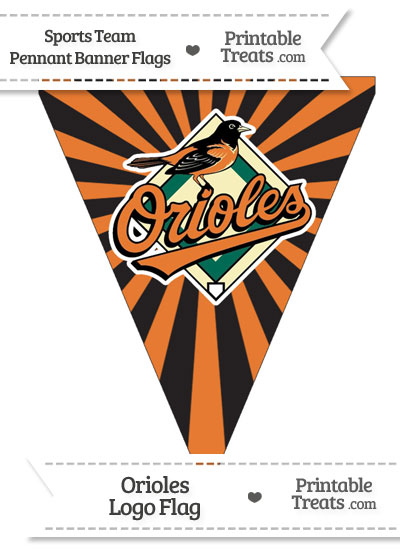 Baltimore Orioles Pennant Banner Flag from PrintableTreats.com