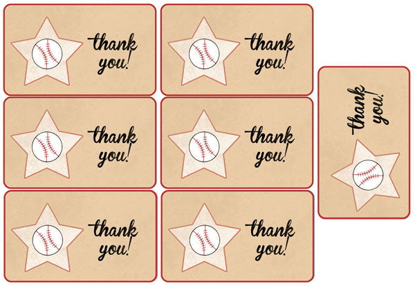 baseball party favor tags