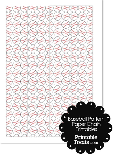 Baseball Pattern Paper Chains from PrintableTreats.com