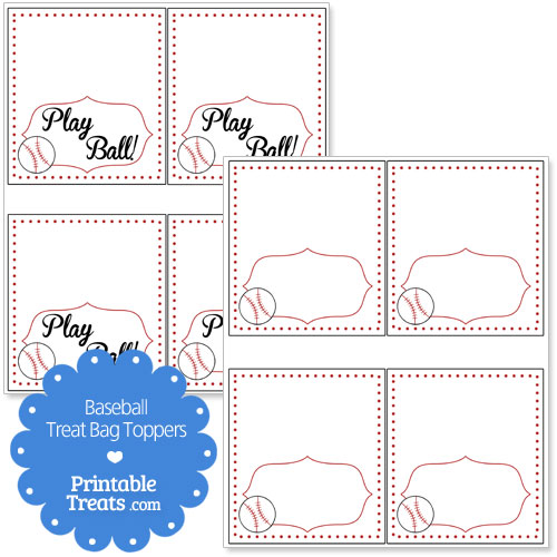 baseball treat bag toppers