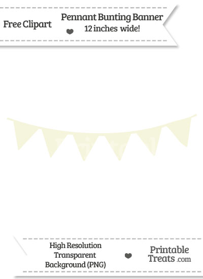 Beige Pennant Bunting Banner Clipart from PrintableTreats.com