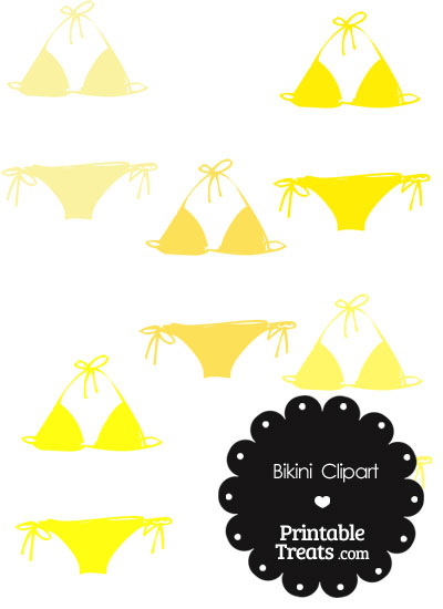 Bikini Clipart in Shades of Yellow from PrintableTreats.com