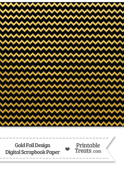 Black and Gold Foil Chevron Digital Scrapbook Paper from PrintableTreats.com