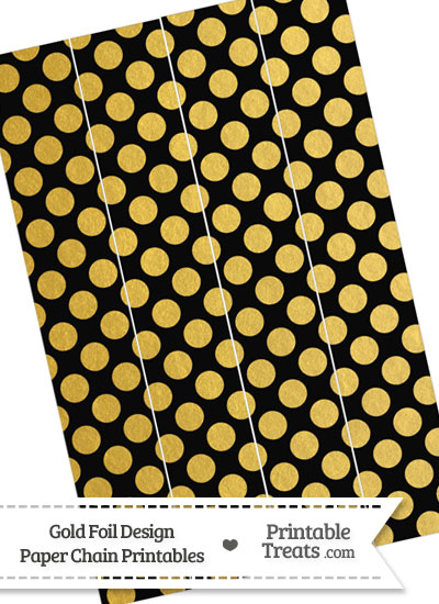 Black and Gold Foil Dots Paper Chains from PrintableTreats.com