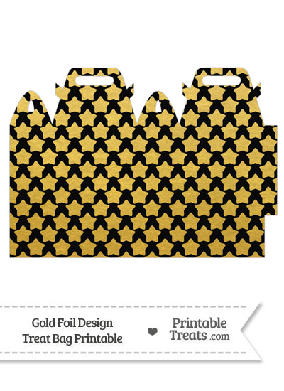 Black and Gold Foil Stars Treat Bag from PrintableTreats.com