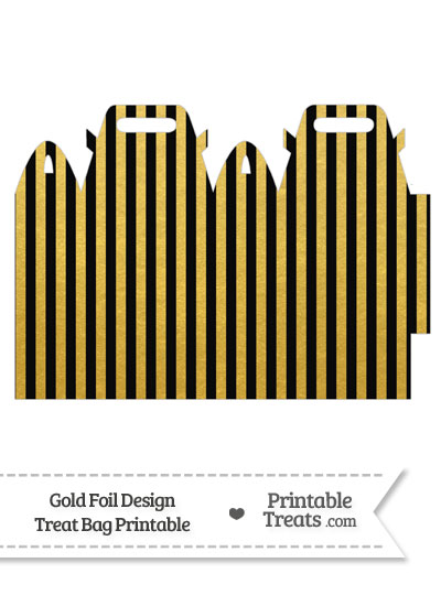 Black and Gold Foil Stripes Treat Bag from PrintableTreats.com