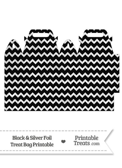 Black and Silver Foil Chevron Treat Bag from PrintableTreats.com