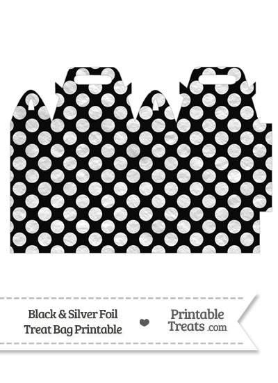 Black and Silver Foil Dots Treat Bag from PrintableTreats.com