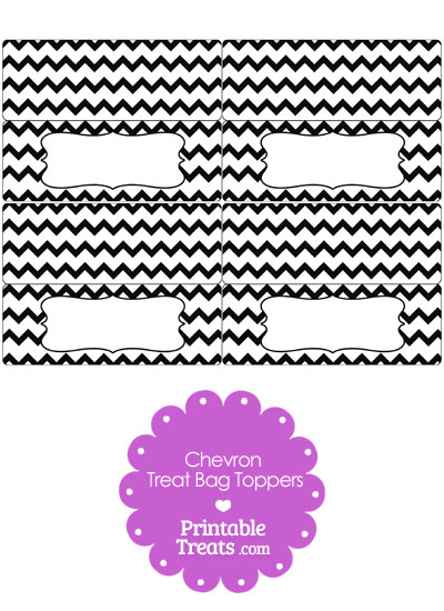 Black Chevron Treat Bag Toppers from PrintableTreats.com