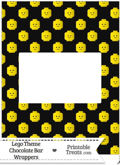 Black Lego Theme Chocolate Bar Wrappers from PrintableTreats.com