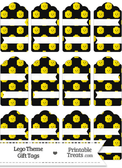 Black Lego Theme Gift Tags from PrintableTreats.com