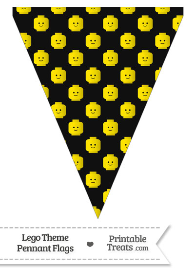 Black Lego Theme Pennant Banner Flag from PrintableTreats.com