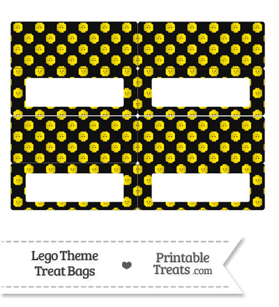 Black Lego Theme Treat Bag Toppers from PrintableTreats.com