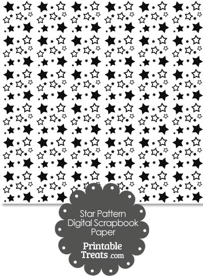 Black Star Pattern Digital Scrapbook Paper from PrintableTreats.com