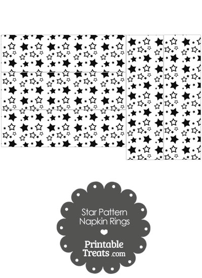 Black Star Pattern Napkin Rings from PrintableTreats.com