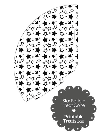 Black Star Pattern Treat Cone from PrintableTreats.com