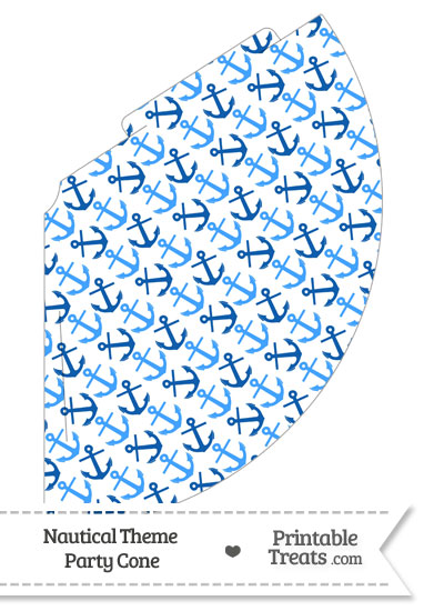 Blue Anchors Party Cone from PrintableTreats.com