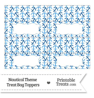Blue Anchors Treat Bag Toppers from PrintableTreats.com