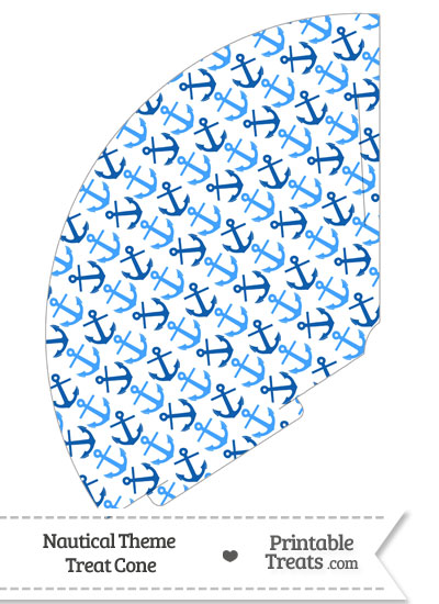 Blue Anchors Treat Cone from PrintableTreats.com