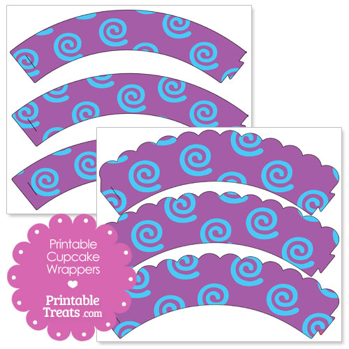 blue and purple swirls cupcake wrappers