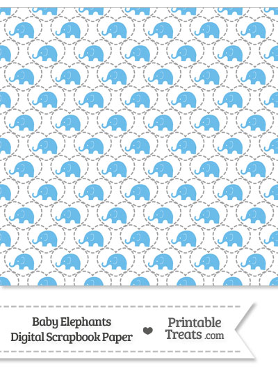 Blue Baby Elephants Digital Scrapbook Paper from PrintableTreats.com