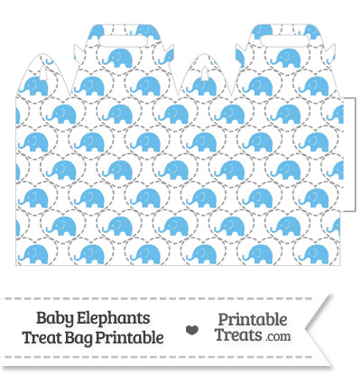 Blue Baby Elephants Treat Bag from PrintableTreats.com