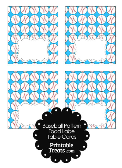 Blue Baseball Pattern Food Labels from PrintableTreats.com