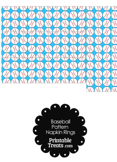 Blue Baseball Pattern Napkin Rings from PrintableTreats.com