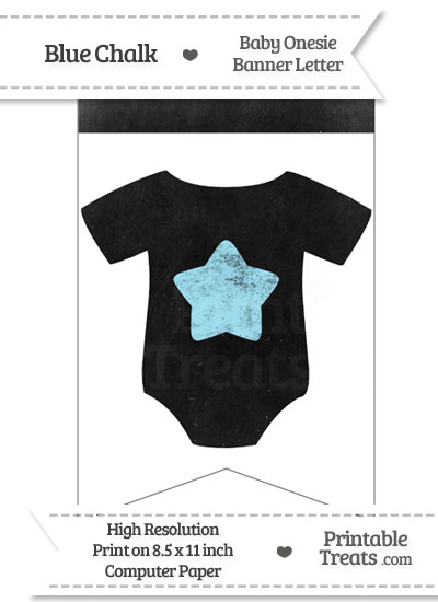 Blue Chalk Baby Onesie Bunting Banner Star End Flag from PrintableTreats.com