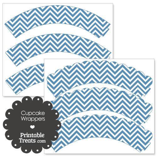 blue chevron cupcake wrappers