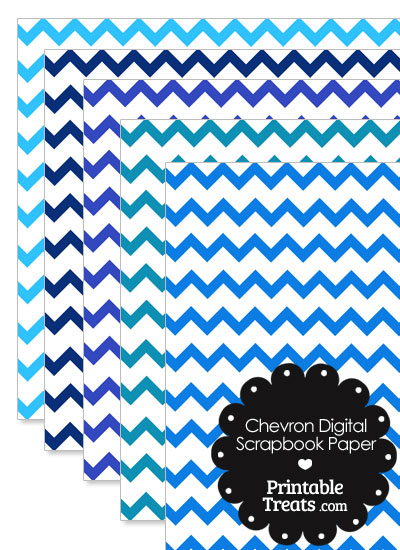 Blue Chevron Digital Scrapbook Paper from PrintableTreats.com