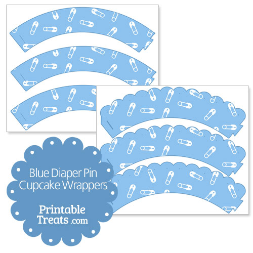 blue diaper pin cupcake wrappers