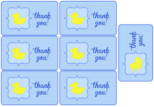 blue duck baby shower party favor tags