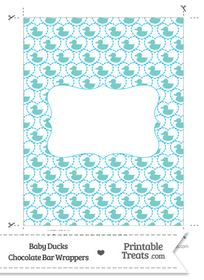 Blue Green Baby Ducks Chocolate Bar Wrappers from PrintableTreats.com