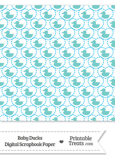 Blue Green Baby Ducks Digital Scrapbook Paper from PrintableTreats.com