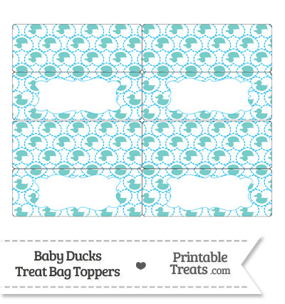 Blue Green Baby Ducks Treat Bag Toppers from PrintableTreats.com