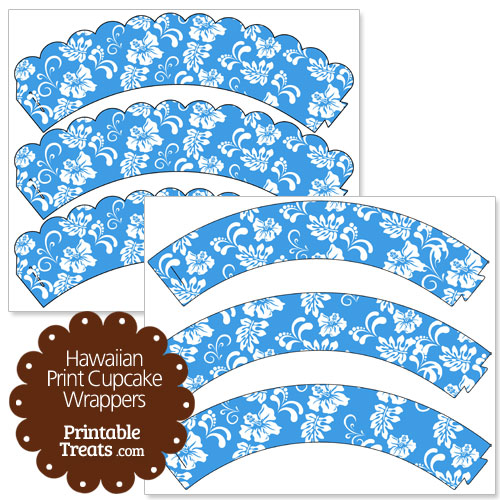 blue hawaiian print cupcake wrappers