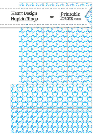 Blue Heart Design Napkin Rings from PrintableTreats.com