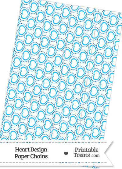 Blue Heart Design Paper Chains from PrintableTreats.com