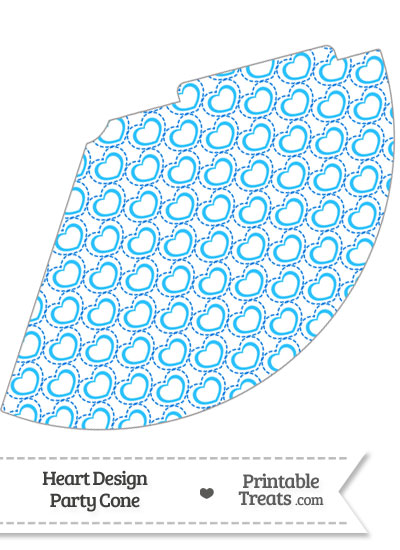 Blue Heart Design Party Cone from PrintableTreats.com