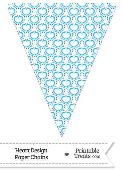 Blue Heart Design Pennant Banner Flag from PrintableTreats.com