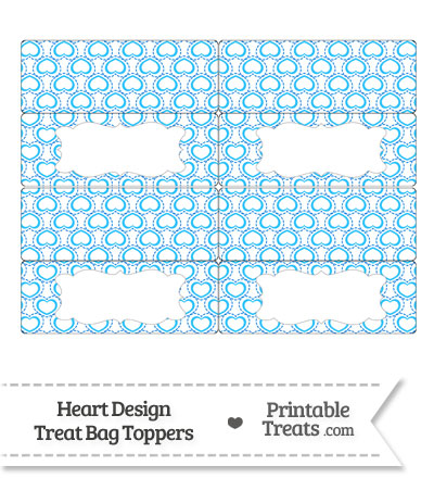 Blue Heart Design Treat Bag Toppers from PrintableTreats.com