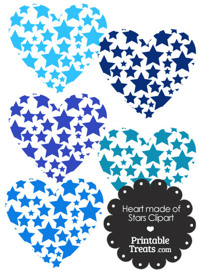 Blue Heart Made of Stars Clipart from PrintableTreats.com
