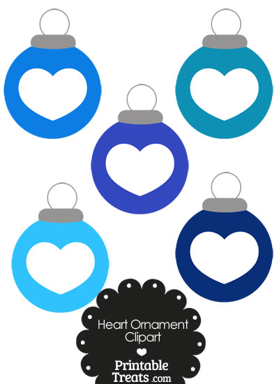 Blue Heart Ornament Clipart from PrintableTreats.com