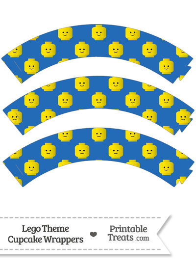 Blue Lego Theme Cupcake Wrappers from PrintableTreats.com