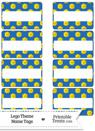 Blue Lego Theme Name Tags from PrintableTreats.com