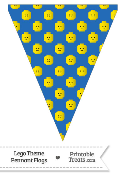 Blue Lego Theme Pennant Banner Flag from PrintableTreats.com