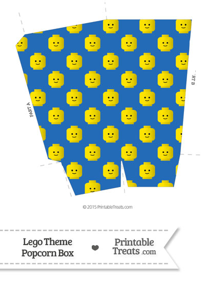 Blue Lego Theme Popcorn Box from PrintableTreats.com