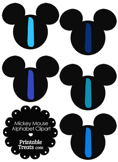 Blue Mickey Mouse Head Letter I Clipart from PrintableTreats.com